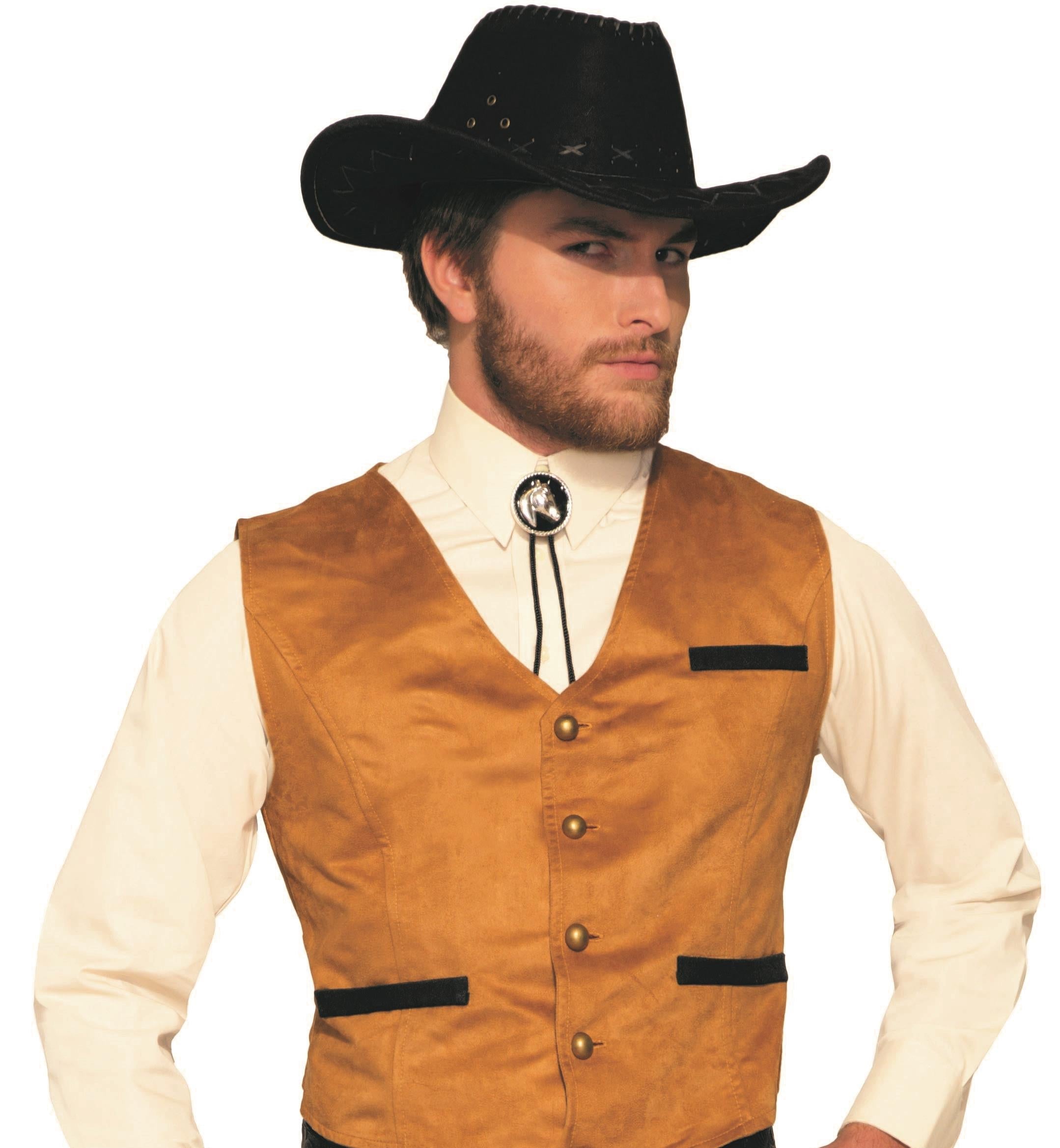 Western Brown Cowboy Gambler Costume Vest by HalloweenStore.com