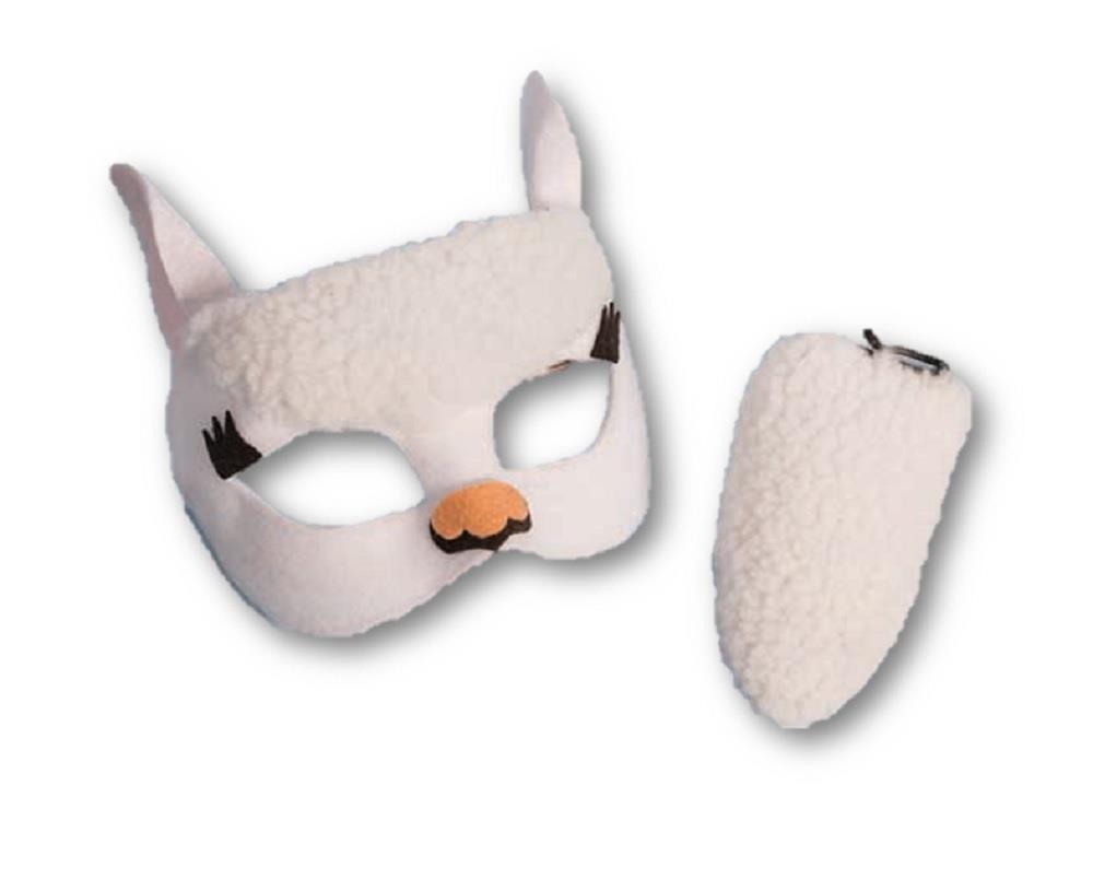 Child White Llama or Sheep Mask And Tail Costume Kit by HalloweenStore.com