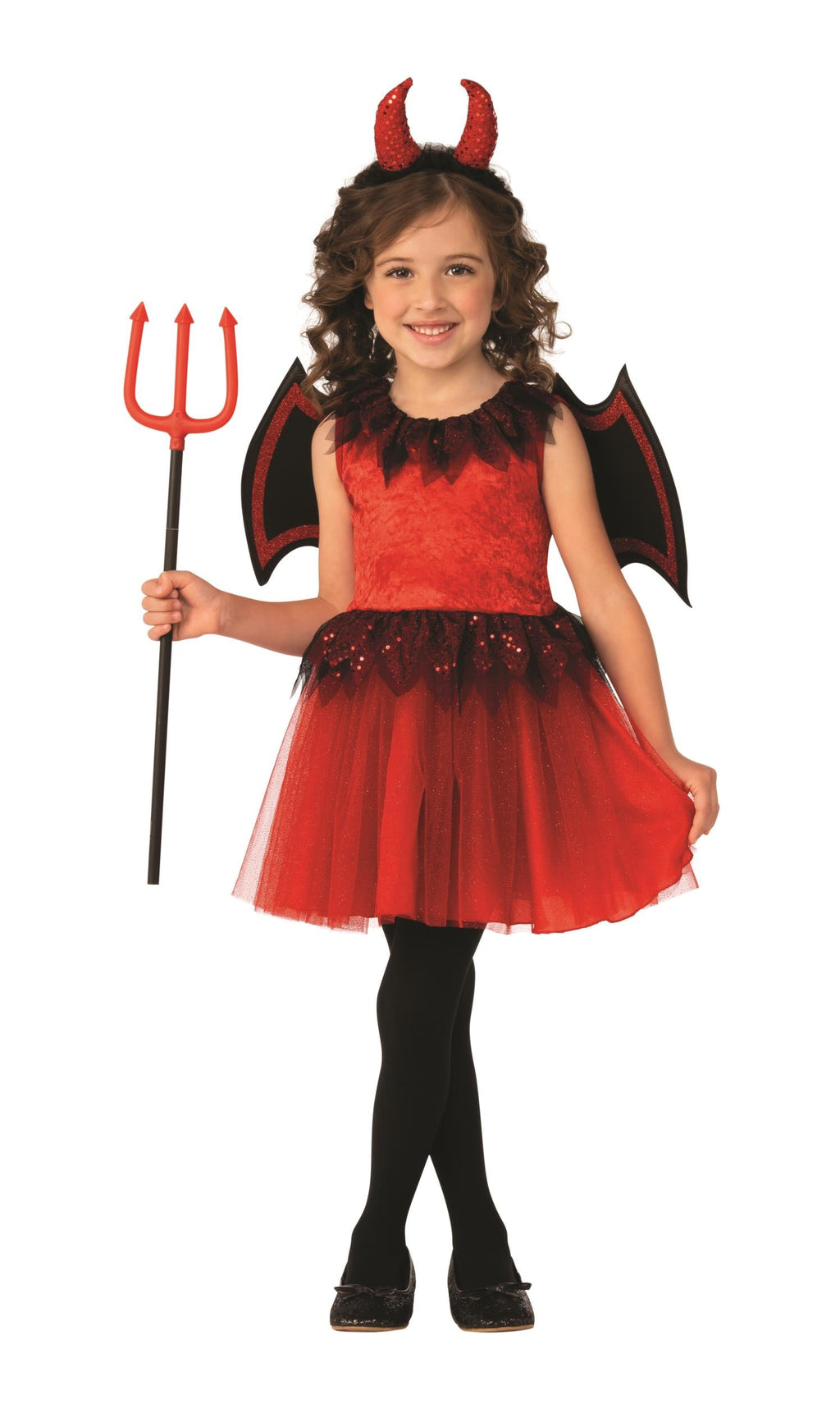 Red Classic Cute Devil Girl Dress Costume Small 4-6 by HalloweenStore.com