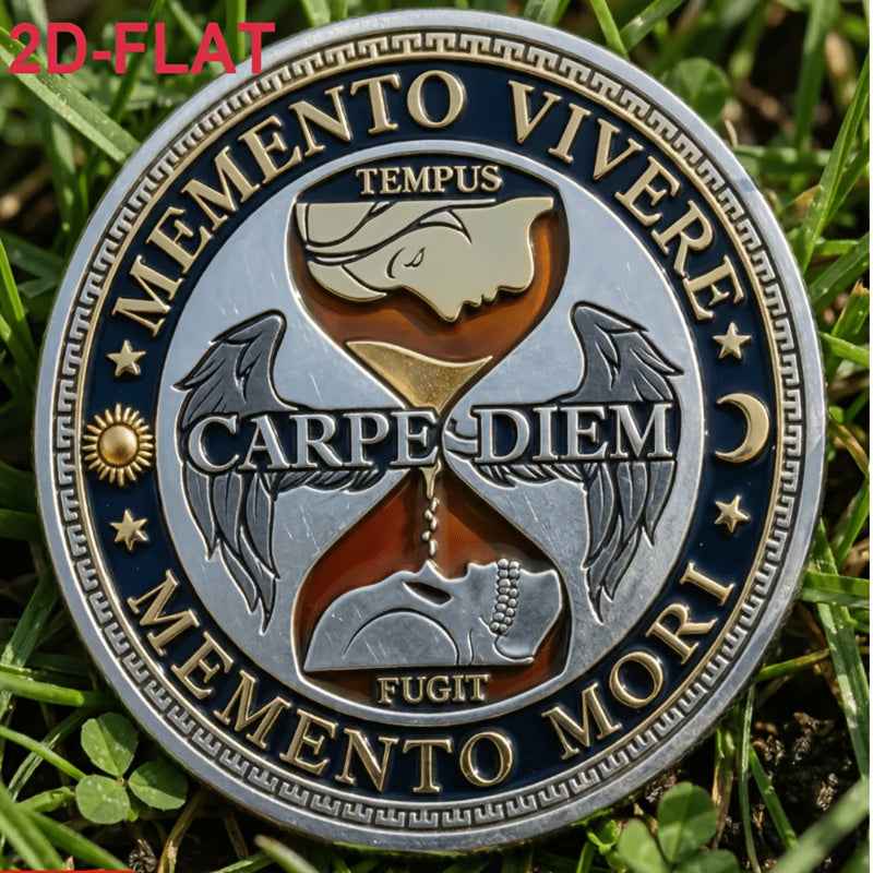 2D Flat, Metal Art Piece, 2d Flat Sculpture, Unique Display Collectible for Home Decor, Souvenir Keepsake Gift Unique Hourglass Pattern Commemorative Coin, Time Flies, Cherish Life, Daily Inspiring Commemorative Coin, a Meaningful Gift, 2D Flat