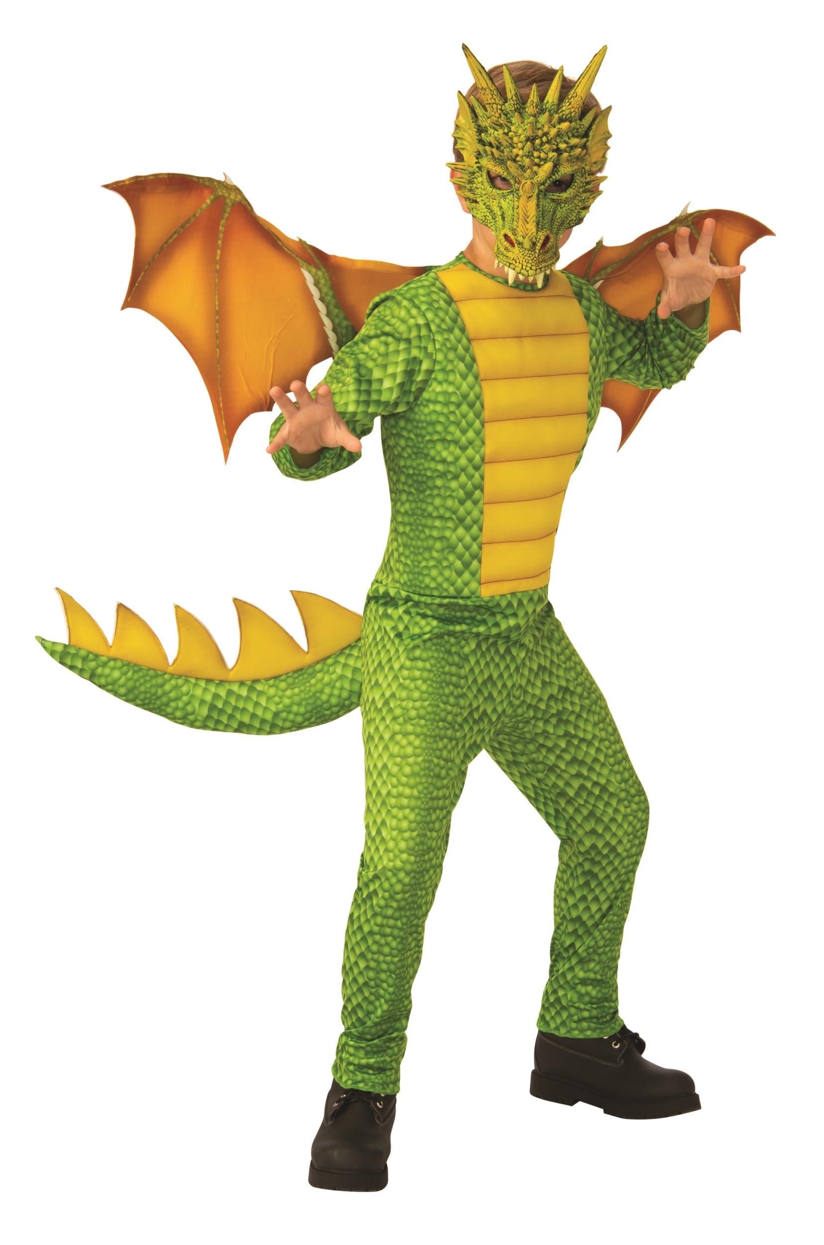 Green and Yellow Dragon Dinosaur Child Costume Medium 8-10 by HalloweenStore.com
