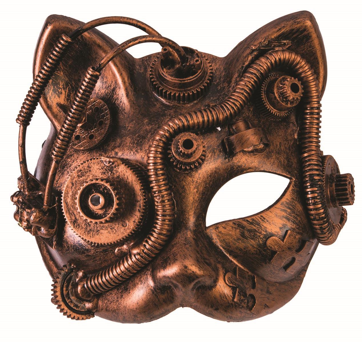 Steampunk Venetian Bronze Cat Eye Mask by HalloweenStore.com