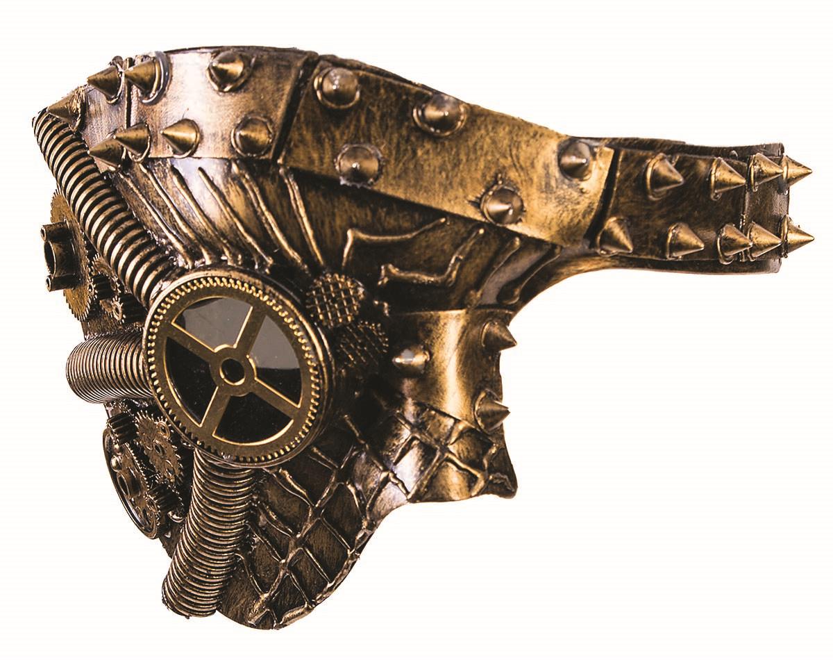 Phantom Steampunk Gold Spiked Venetian Mask by HalloweenStore.com