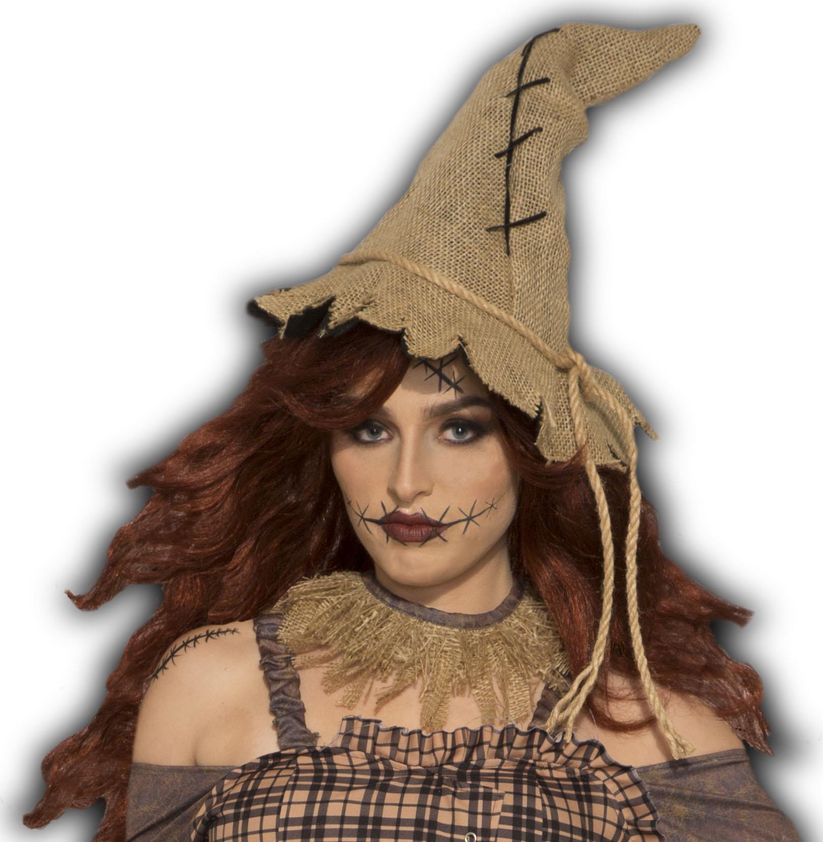 Burlap Scarecrow Costume Hat by HalloweenStore.com