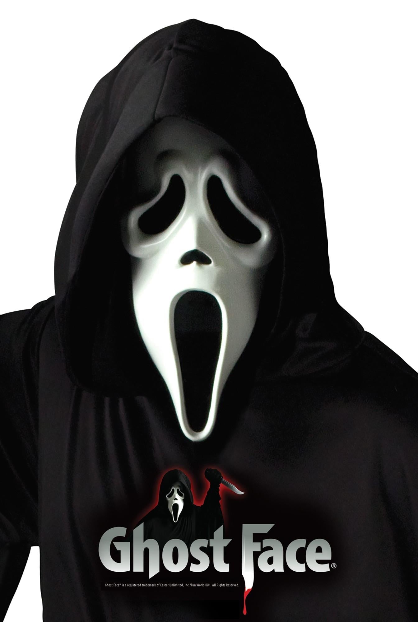 Fun World Scream Ghost Face Vinyl Character Costume Mask by HalloweenStore.com