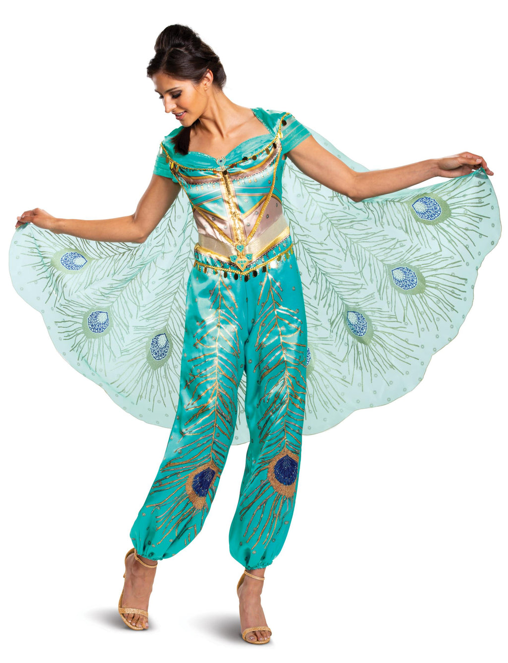 Disney Princess Women's Jasmine Teal Deluxe Adult Costume by HalloweenStore.com