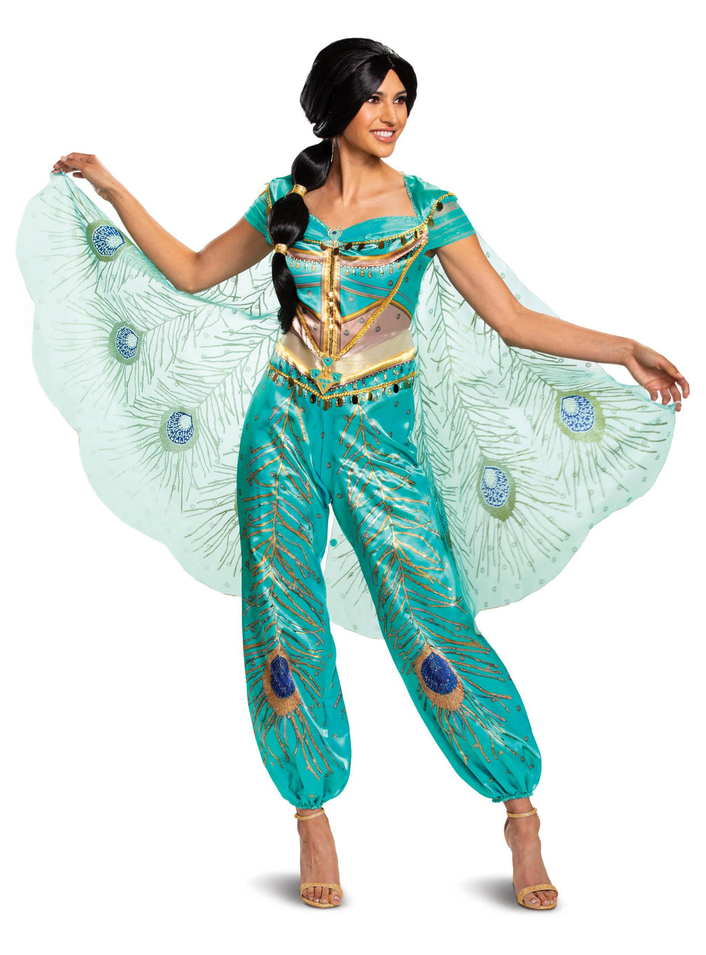 Disney Princess Women's Jasmine Teal Deluxe Adult Costume by HalloweenStore.com