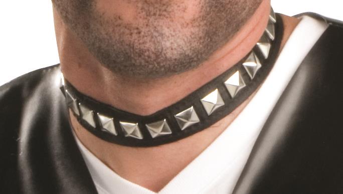 Studded Choker Black Gothic Biker Costume Accessory by HalloweenStore.com