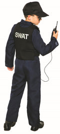 Police Swat Navy Blue Jumpsuit Costume Large 12-14 by HalloweenStore.com