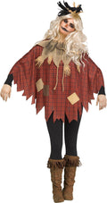 Plaid Patchwork Scary Crow Poncho Costume Accessory by HalloweenStore.com