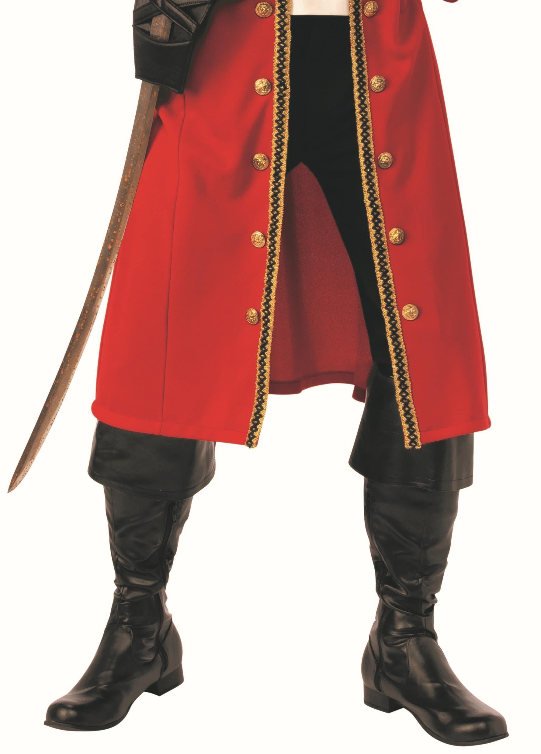 Pirate Captain Hook Red Coat Adult Mens Costume by HalloweenStore.com