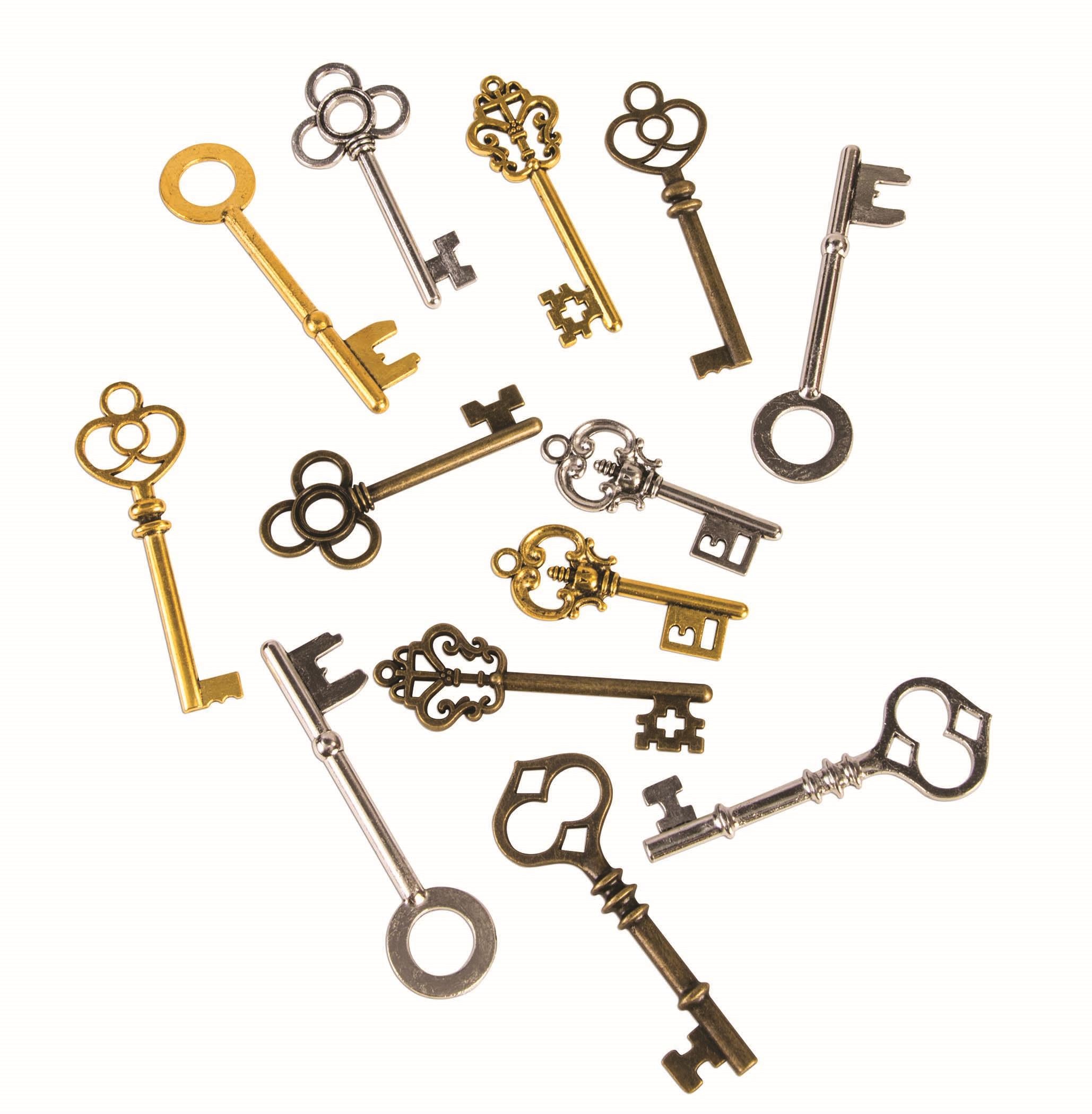 Bag of Old Steampunk Keys Halloween Costume Accessory 12 Pieces by HalloweenStore.com
