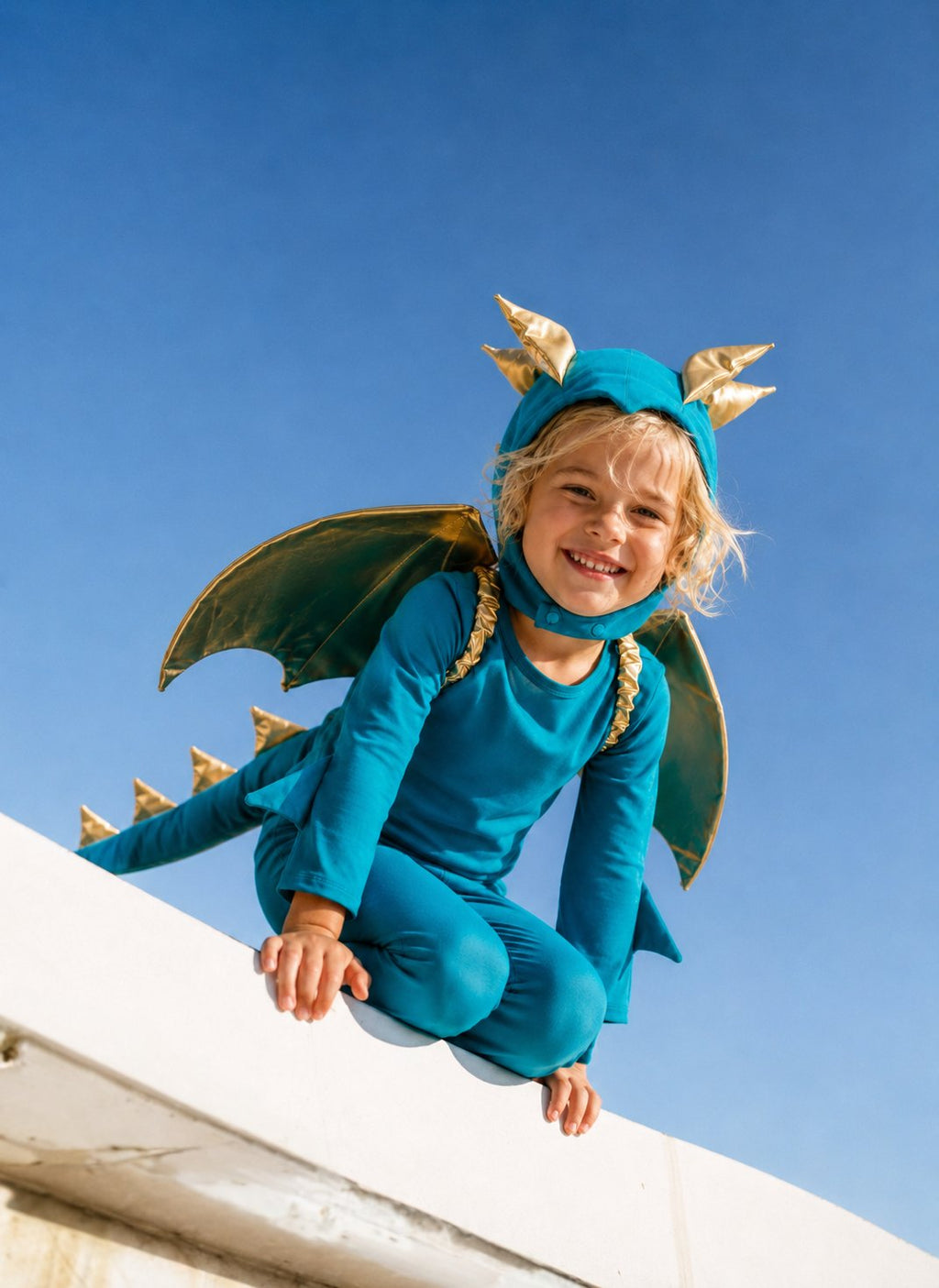 Jade Blue and Gold Dragon Costume by Band of the Wild