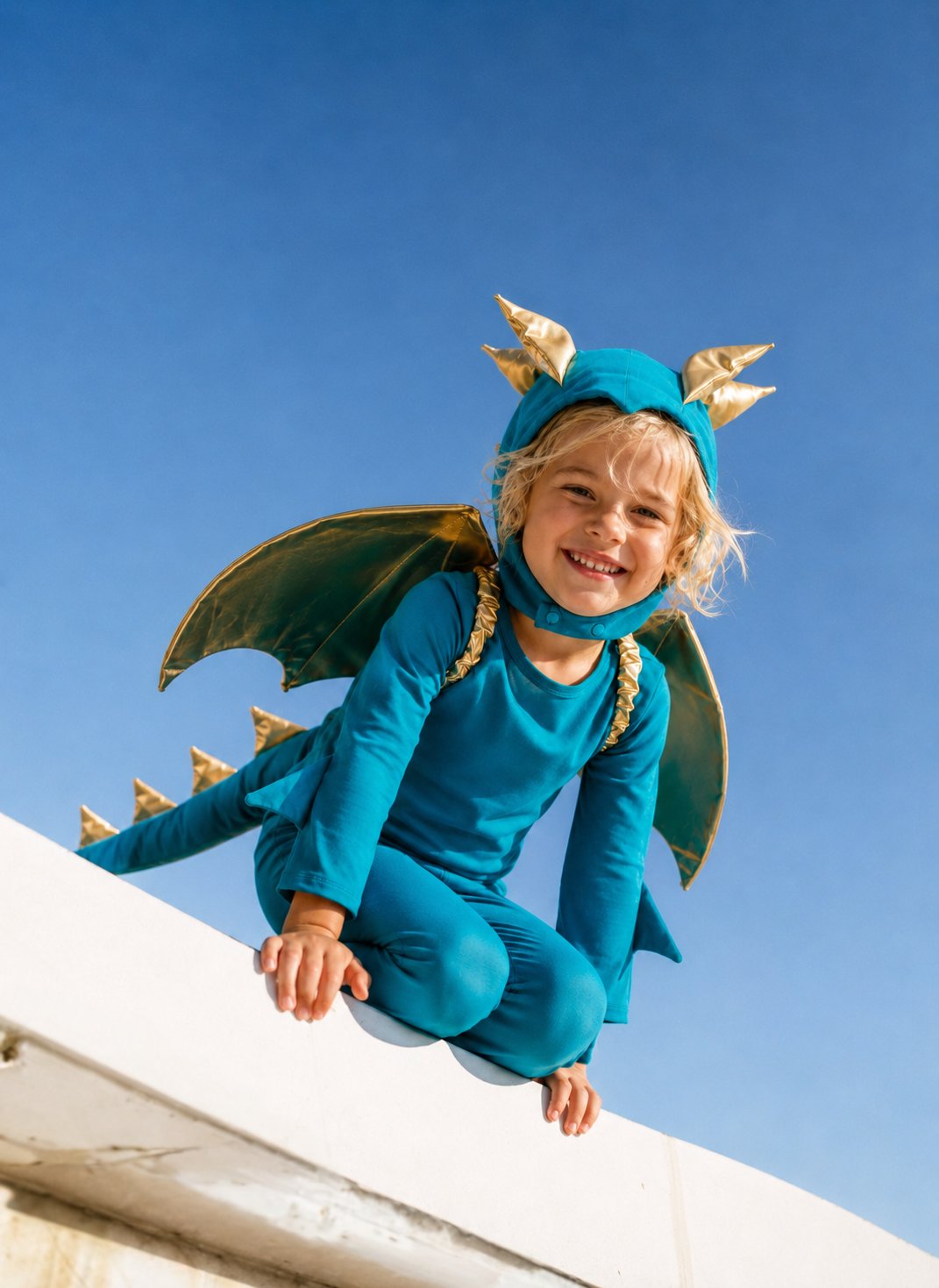 Jade Blue and Gold Dragon Costume by Band of the Wild