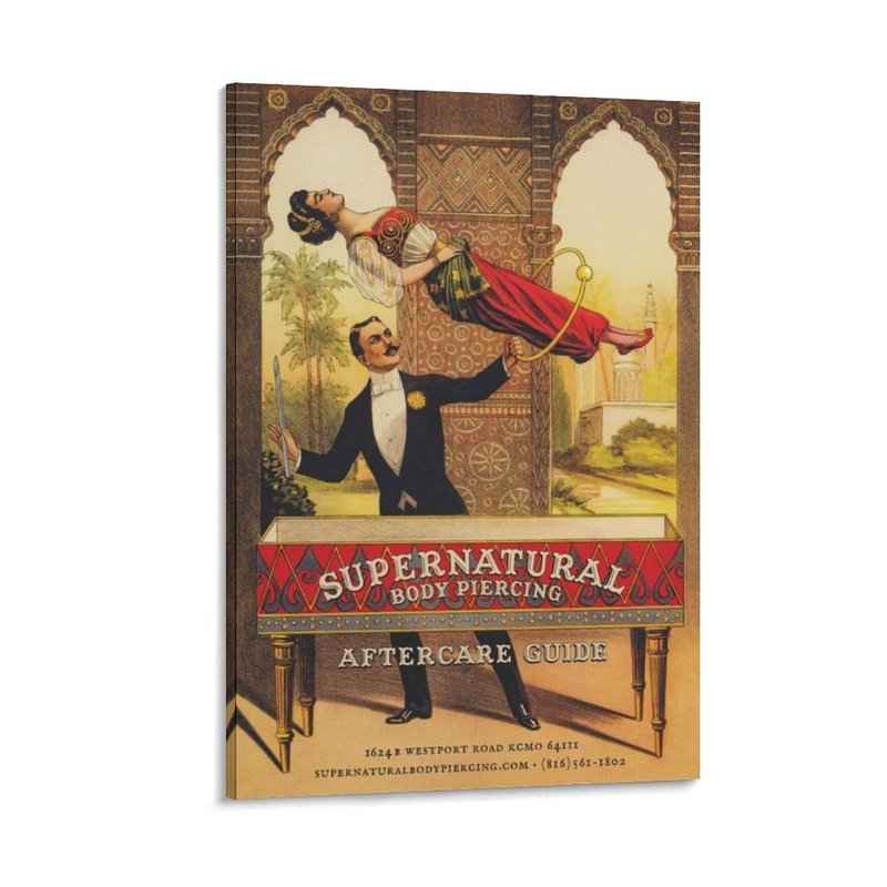 2D Flat Vintage Magician Levitation Act Poster Canvas Wall Art for Living Room Bedroom Home Decor Poster For Bedroom Living Room Office Decor