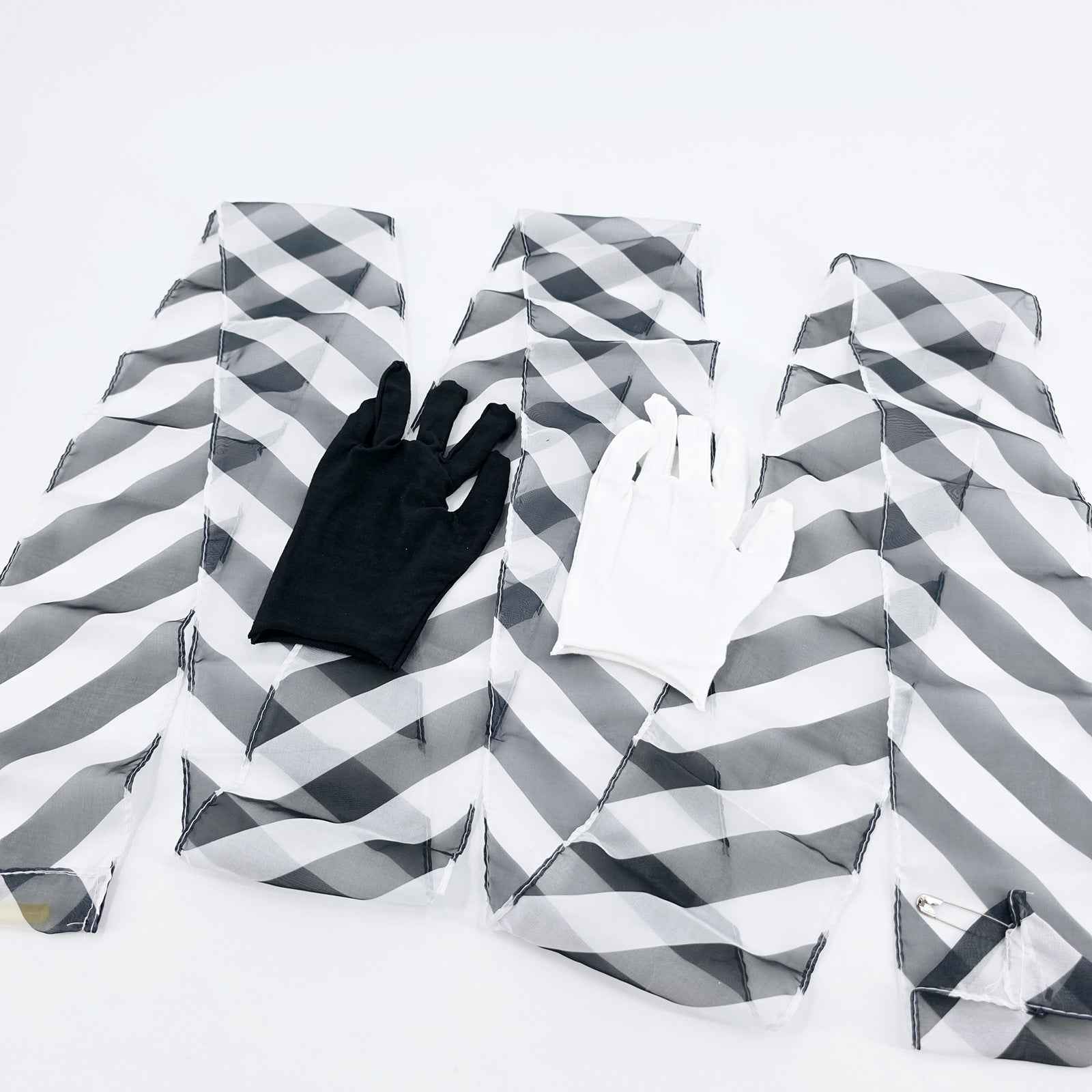 Black And White Gloves to Scarf, Stage Magic Trick Props, for Holiday Party Talent Show, 110.24inch Long Scarf, with Color Box Deluxe