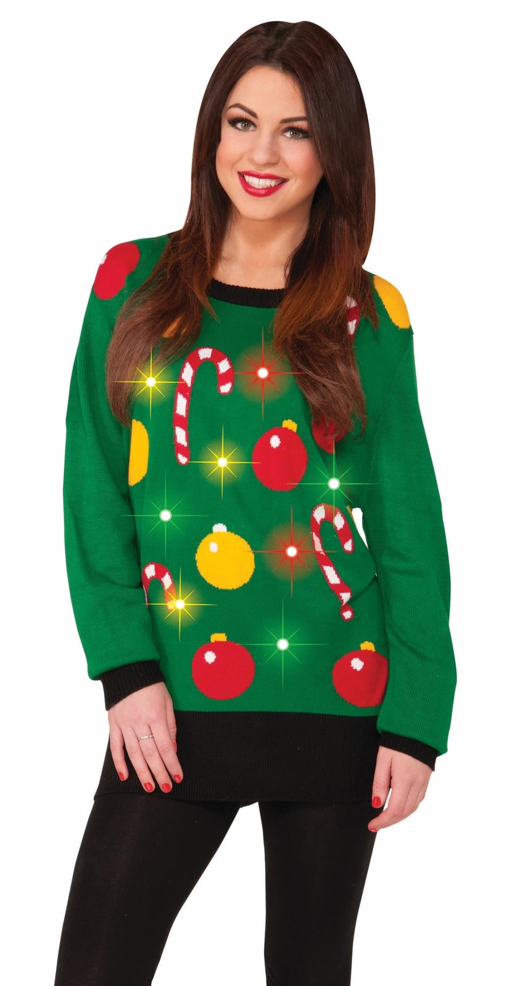 Festive Tis The Season LIGHT UP Ugly Christmas Sweater MD by HalloweenStore.com