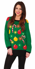 Festive Tis The Season LIGHT UP Ugly Christmas Sweater MD by HalloweenStore.com