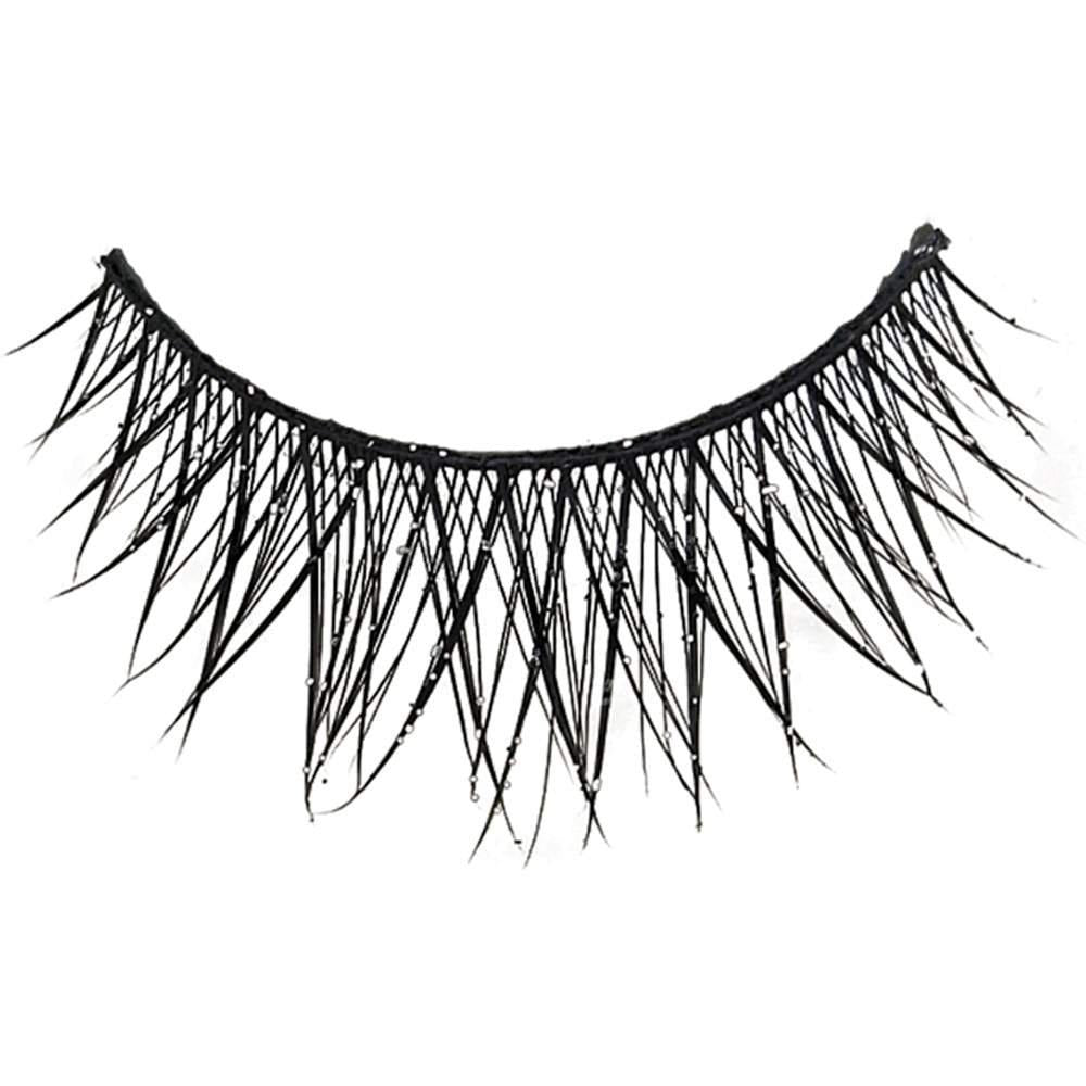 Cross Lashes With Glitter Silver and Black by HalloweenStore.com