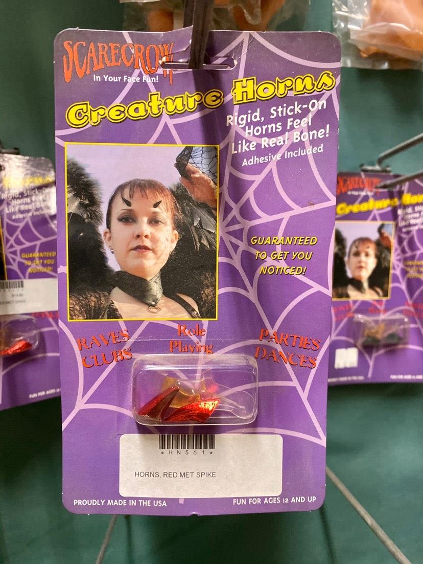 Creature Easy Stick On Red Horns by HalloweenStore.com