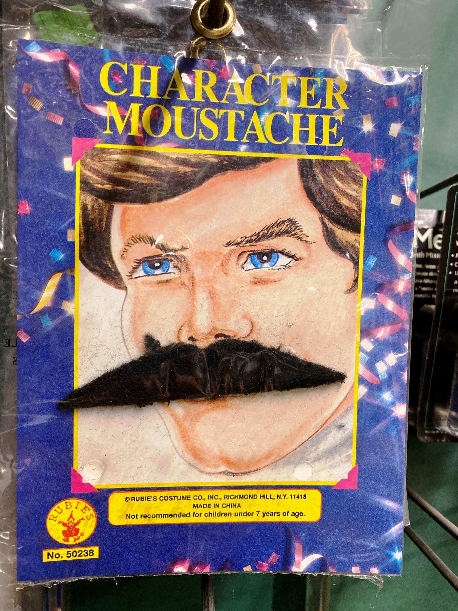 Triangle Character Mustache Black by HalloweenStore.com