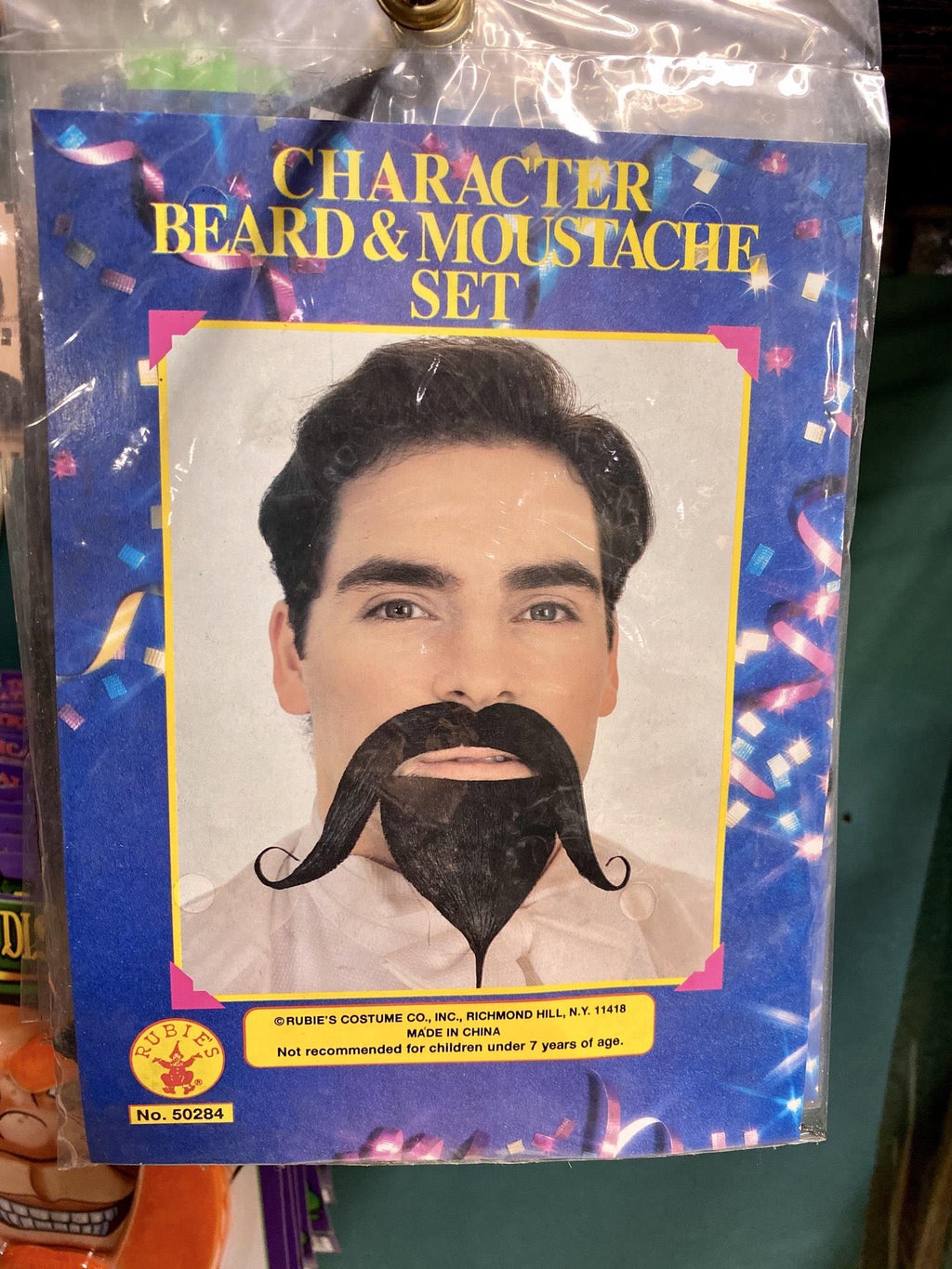 Character Handlebar Mustache & Beard Set by HalloweenStore.com