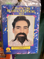 Character Handlebar Mustache & Beard Set by HalloweenStore.com