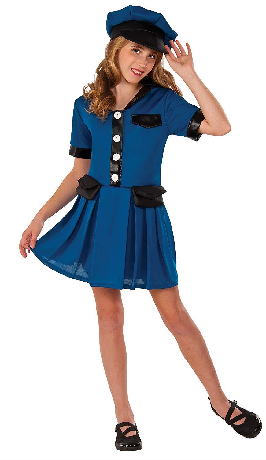 Police Officer Lady Cop Girls Halloween Dress Up Costume Child Large by HalloweenStore.com