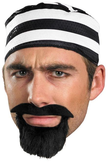 Prisoner Mustache Self Adhesive Facial Hair Disguise by HalloweenStore.com