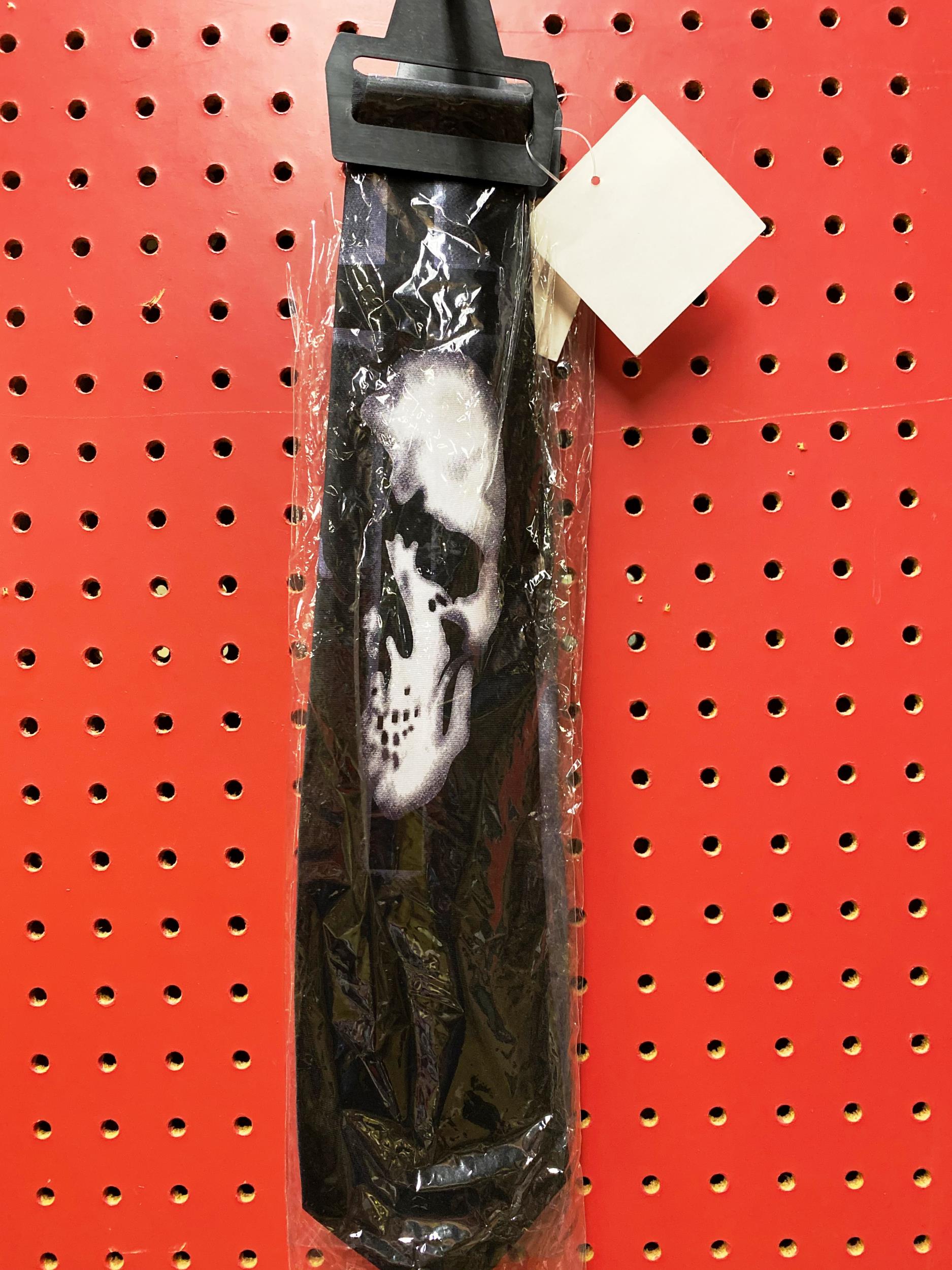 Skull Silhouette Black Halloween Necktie by HalloweenStore.com