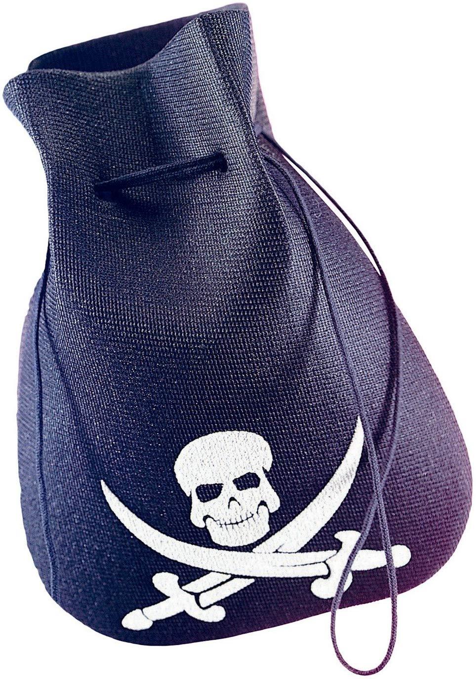 Black Pirate Costume Accessory Coin Pouch by HalloweenStore.com