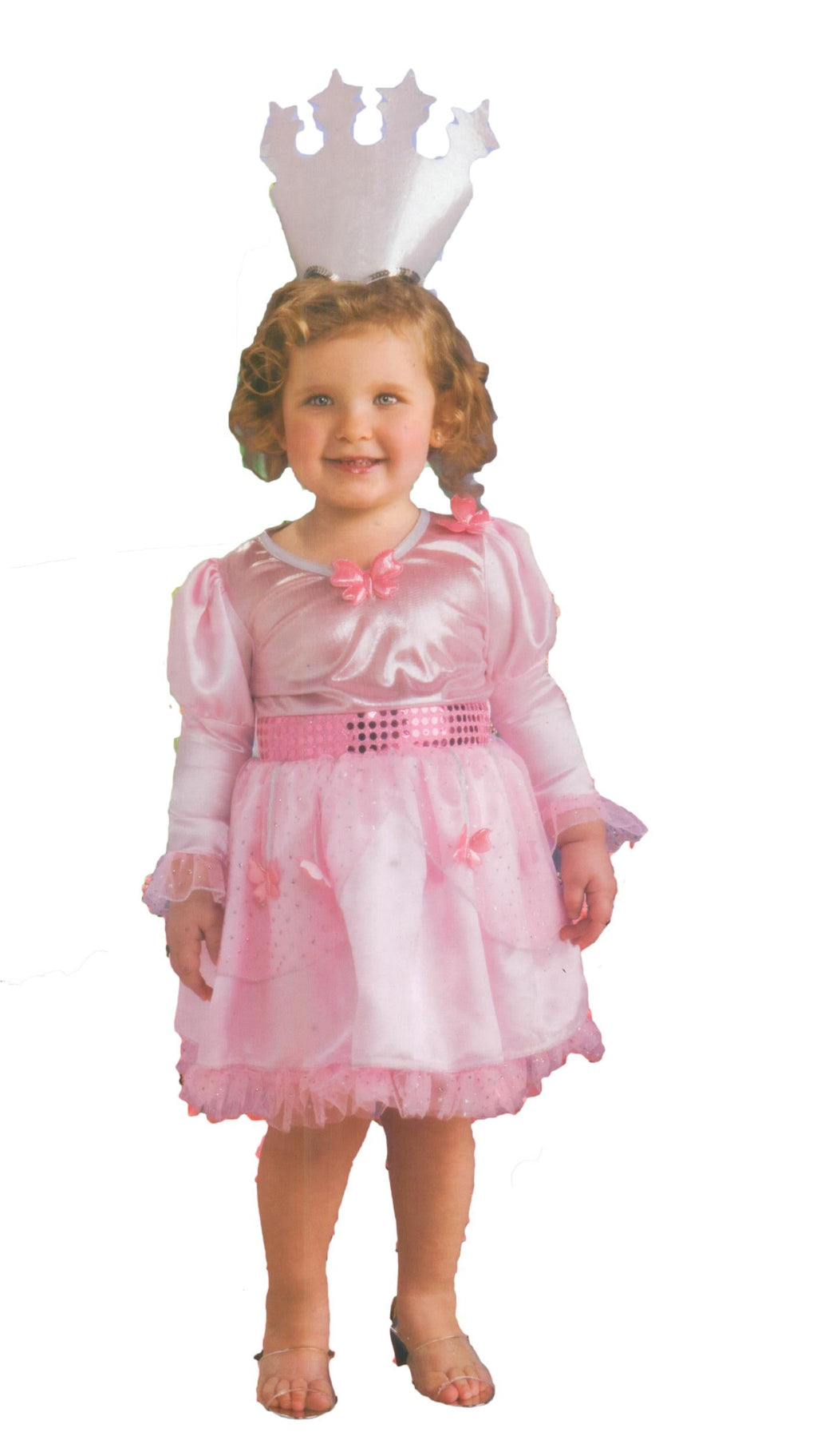 Girls Wizard of Oz Glinda Pink Costume Dress and Crown Child Small 4-6 by HalloweenStore.com