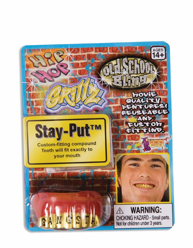 Gangsta Grillz Gold Pimp Teeth Thug Grill by HalloweenStore.com