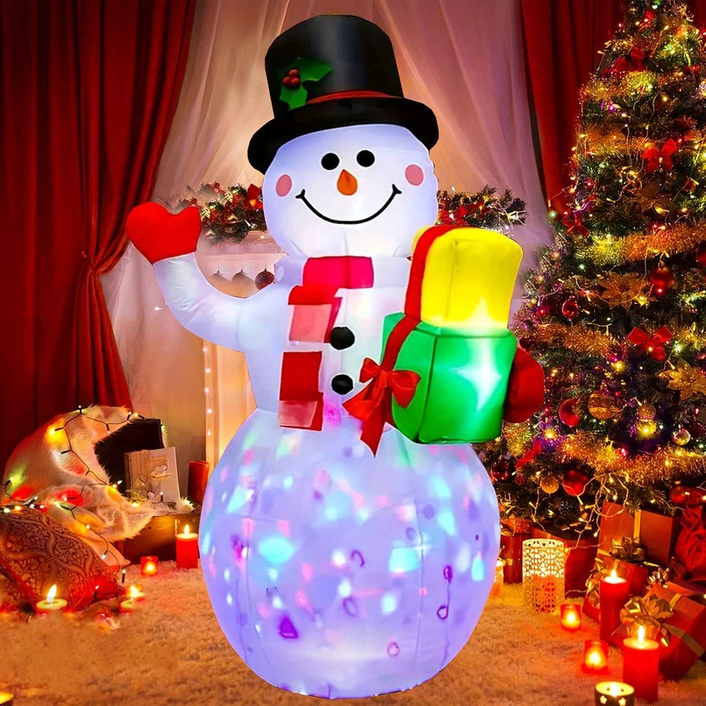 1pc 1pcs 1pc 1pcs 1pc 5ft Inflatable Snowman with Rotating LED Lights - Outdoor/Indoor Blow-Up Christmas Decoration Suitable for Yard, Garden, Parties - Standalone Winter Decor (Compatible for)