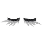 Fishnet and Rhinestone Mesh Glitter Sparkle Fake False Eyelashes by HalloweenStore.com