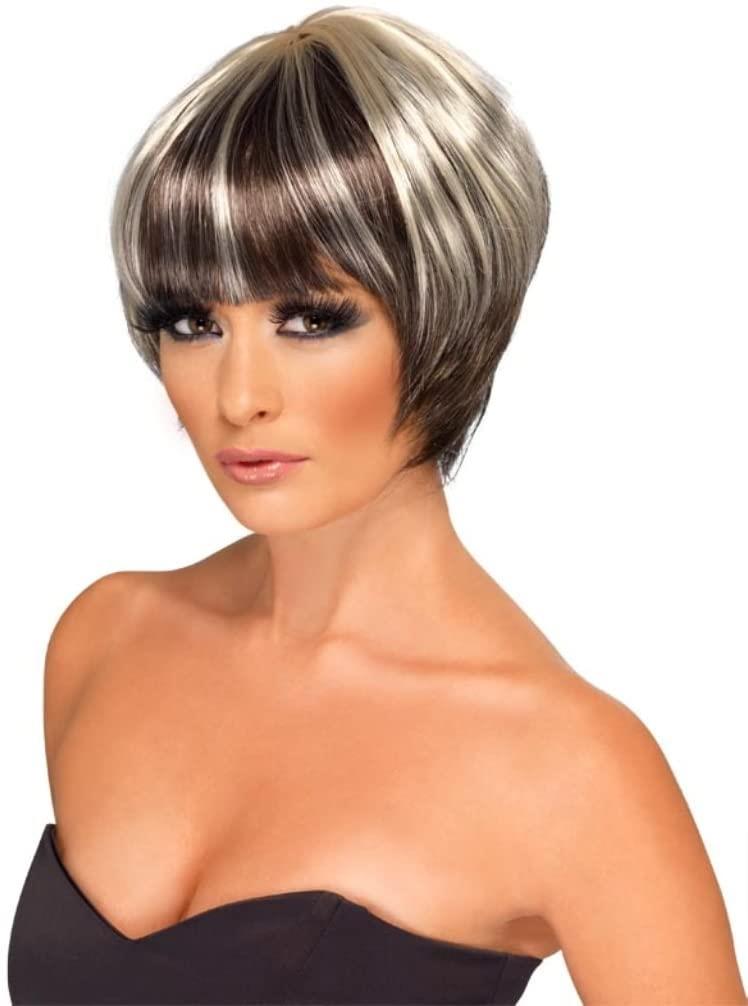 Brown Quirky Bob Wig with Light Streaks Karen by HalloweenStore.com