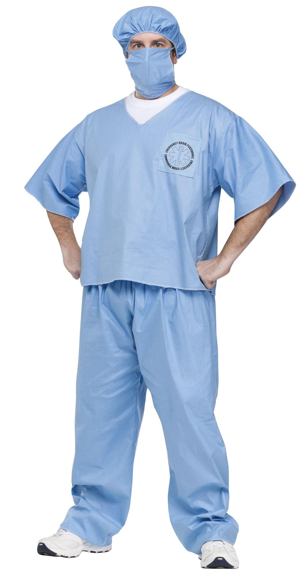 Doctor Doctor 5 Piece Unisex Scrub Suit Adult Costume by HalloweenStore.com