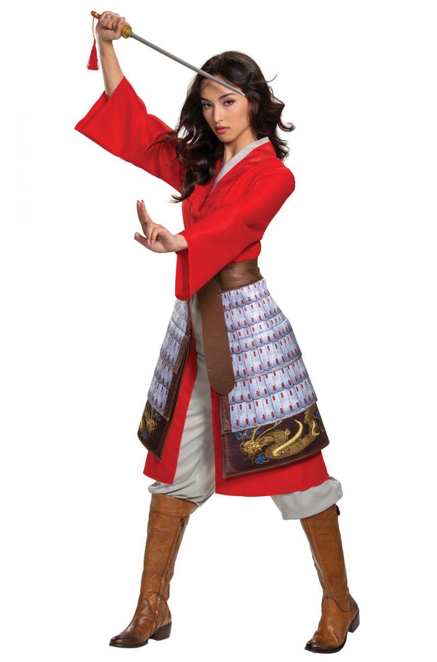 Mulan Hero Red Dress Deluxe Costume Adult X-Large 18-20 by HalloweenStore.com