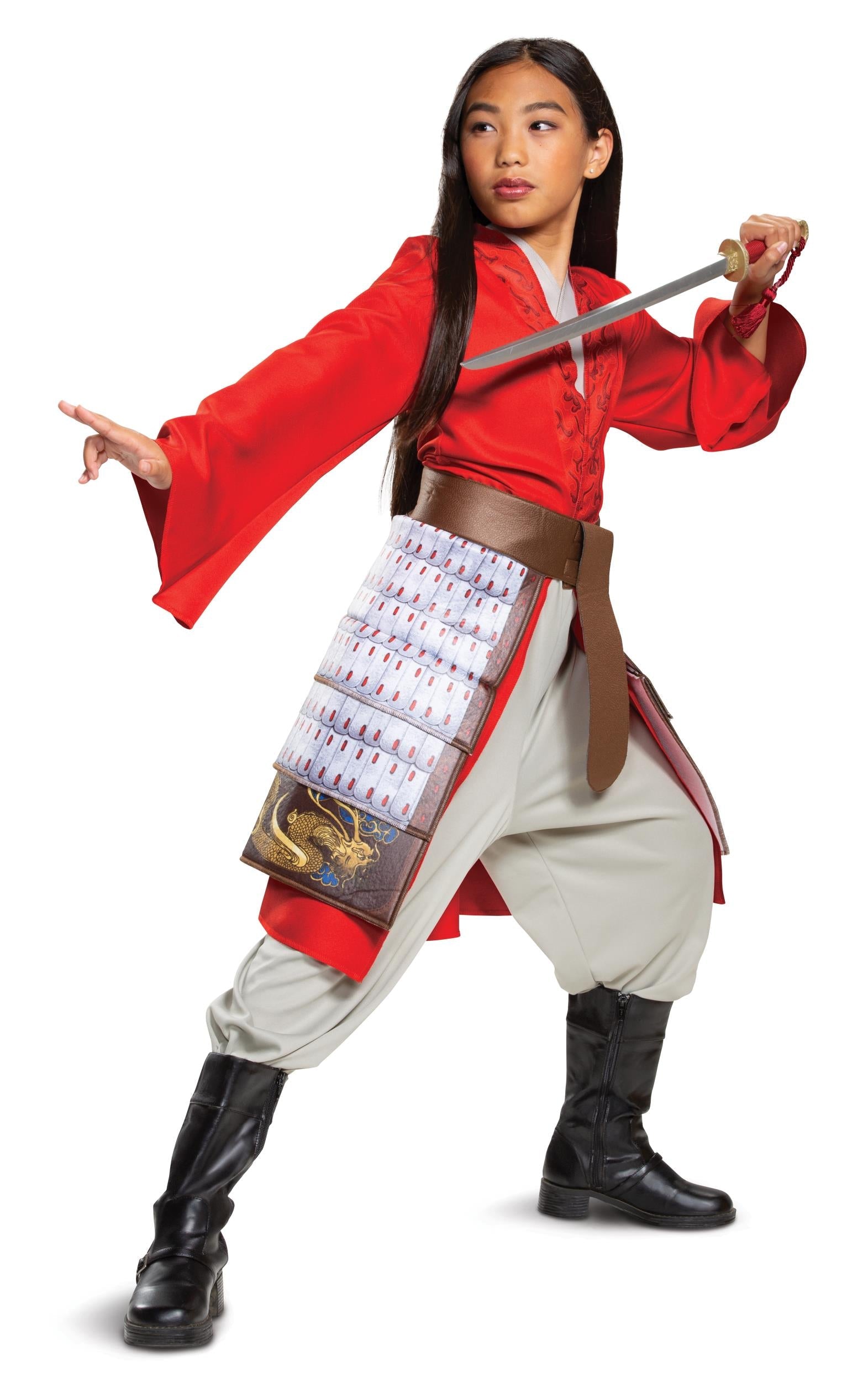 Mulan Hero Red Girls Princess Dress Disney Toddler Costume 3T-4T by HalloweenStore.com