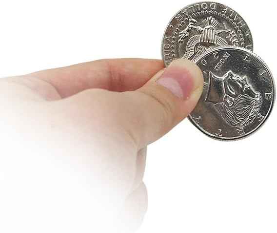 Super Flipper Coin Magic Props Copy Coin Magic Tricks Funny Trick for Professional Magicians Butterfly Coins Magic Accessories Mental Illusion Gimmick (Half Dollar Version)