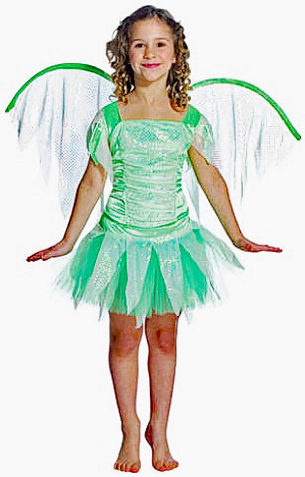 Lime Green Fantasy Fairy Child Costume with Wings 7-10 by HalloweenStore.com