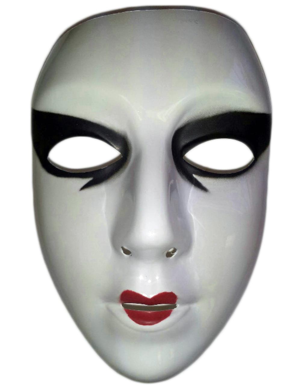 Cesar Painted White Female Semi-Rigid Plastic Face Mask by HalloweenStore.com