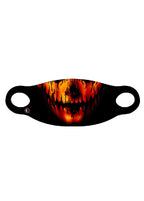 Reusable Halloween Face Cover Evil Pumpkin Design Orange Face Mask by HalloweenStore.com