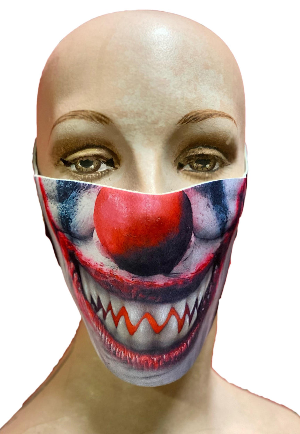 Reusable Halloween Face Cover Evil Clown Design Scary Face Mask by HalloweenStore.com