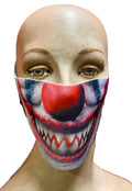 Reusable Halloween Face Cover Evil Clown Design Scary Face Mask by HalloweenStore.com