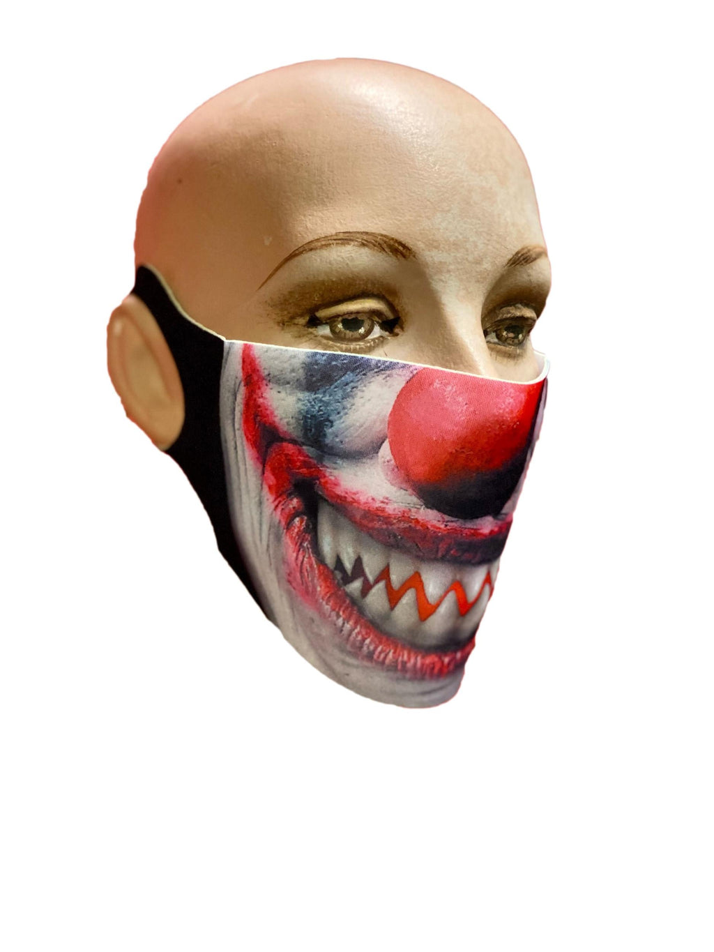 Reusable Halloween Face Cover Evil Clown Design Scary Face Mask by HalloweenStore.com