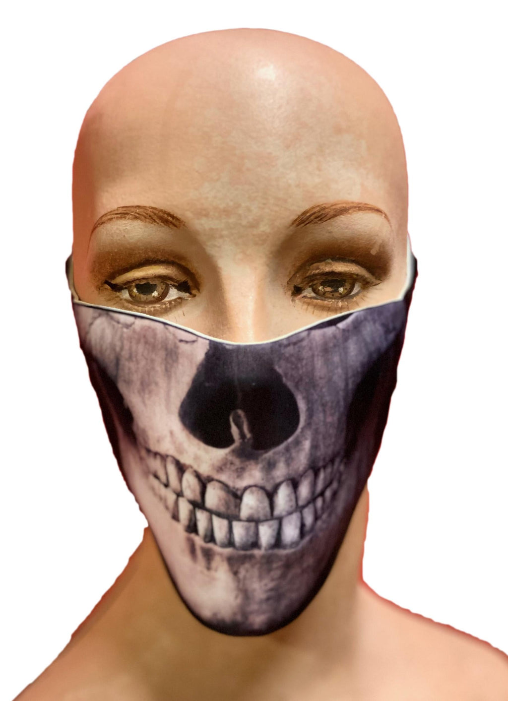 Reusable Halloween Face Cover Skeleton Skull Design Scary Face Mask by HalloweenStore.com