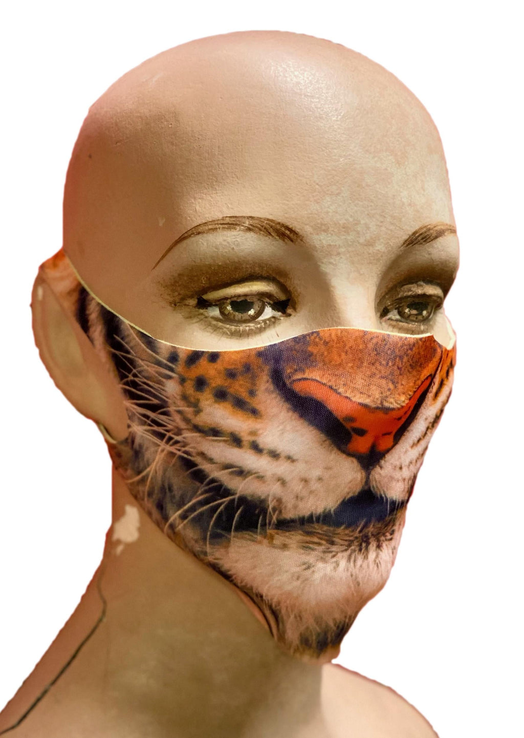 Child Reusable Halloween Face Cover Tiger Design Cute Face Mask by HalloweenStore.com