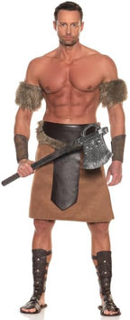Men's Barbarian Cave Man Adult Costume Rugged Warrior by HalloweenStore.com