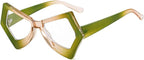 Vintage Polygon Irregular Cat Eye Adult Clear Blue Light Blocking Glasses by HalloweenStore.com